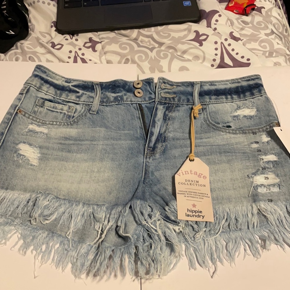 Hippie Laundry High-Rise Denim Shorts (Size 29)
